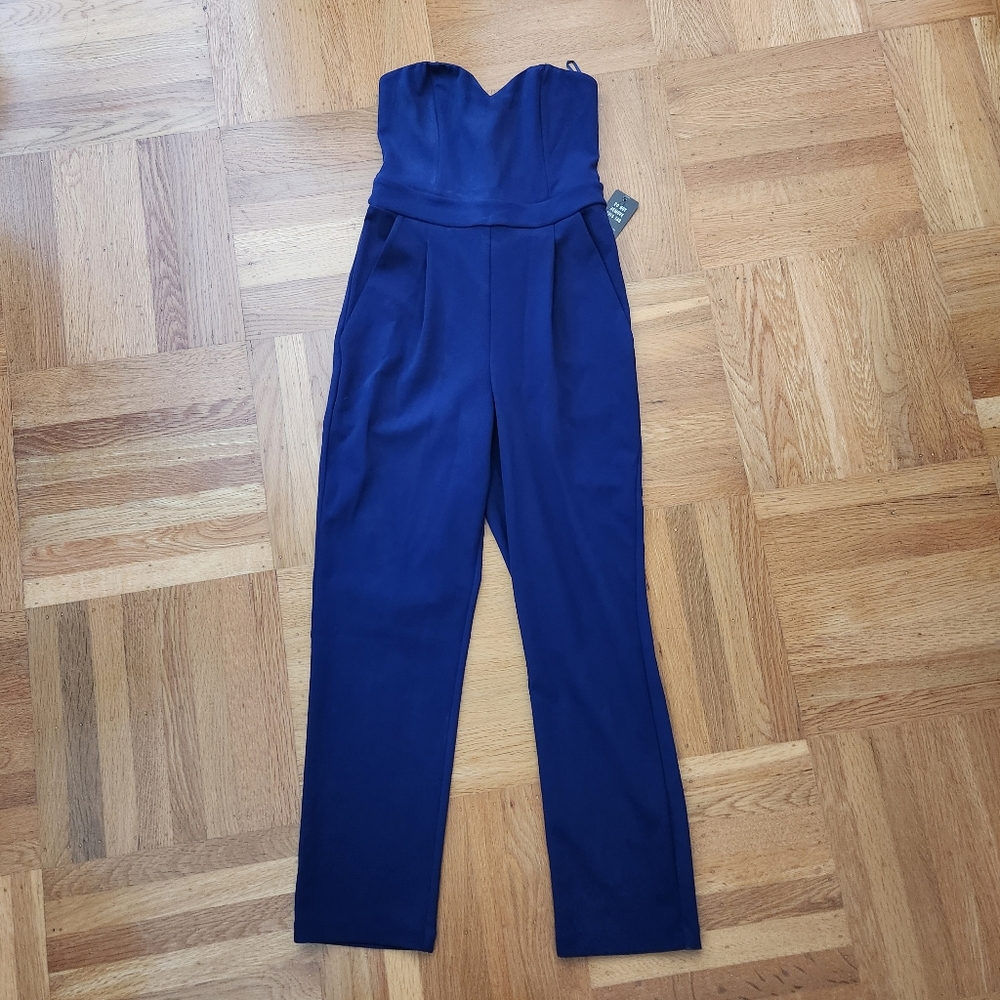 NWT Express Purple Strapless Jumpsuit size 0
